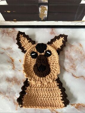 1 Handmade Crochet German Shepherd appliqué